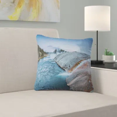Design Art Midway Geyser Basin In Yellowstone - Sea & Shore Printed Pillow
