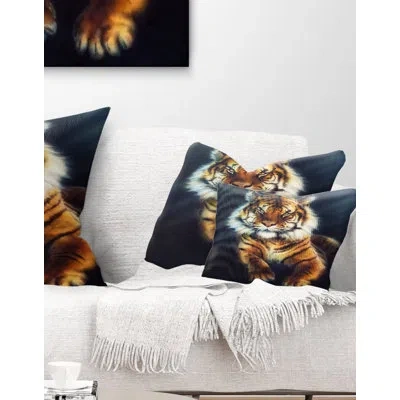 Design Art Mighty Tiger - Animal Printed Throw Pillow