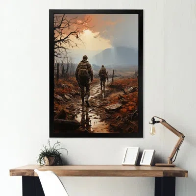 Design Art Military War Landscape No Mans Land On Canvas Print In Black Single Picture Framed