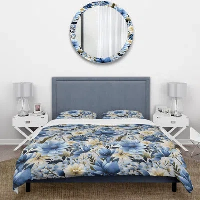Design Art Millee Bedding In Blue;white