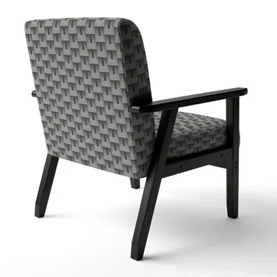 Design Art Mimimal Design I - Upholstered Mid-century Accent Arm Chair In Gray