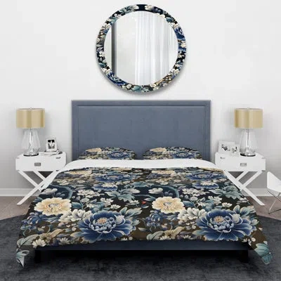 Design Art Ming Dynasty Reverence Iii Duvet Cover Set In Blue;beige
