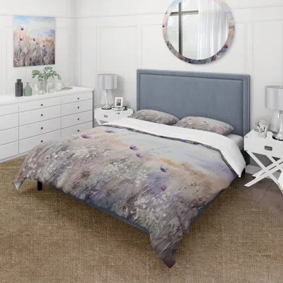 Design Art Minimal Purple Herbs Country Charm - Flowers Duvet Cover Set