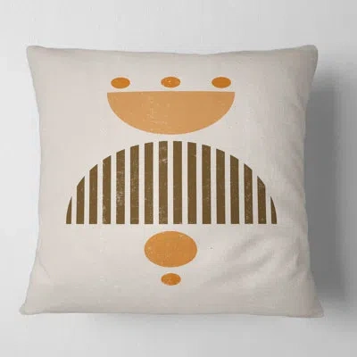 Design Art Minimal Sun And Moon Ii Square Pillow Cover And Insert In Orange
