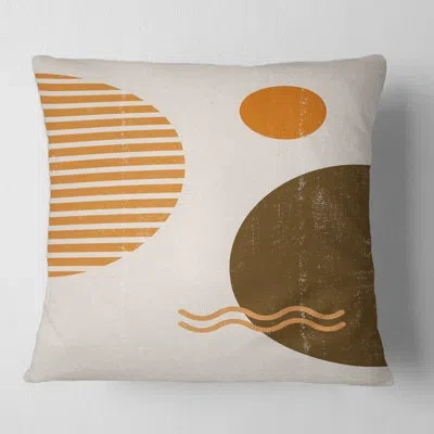 Design Art Minimal Sun And Moon Iii Square Pillow Cover And Insert In Orange
