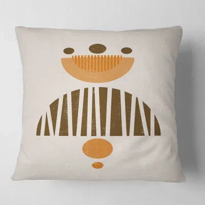Design Art Minimal Sun And Moon Iv Square Pillow Cover And Insert In Brown
