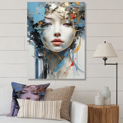 Design Art Minimalism Asian Woman Portrait Art  - Asian Canvas Prints_106448 In Wrapped Canvas