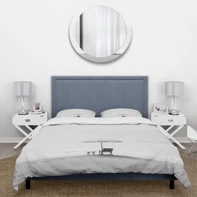 Design Art Minimalism Beach Photo I - Coastal Duvet Cover Set - Microfiber Polyester In Gray
