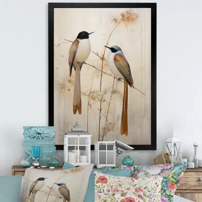 Design Art Minimalism Birds Of Paradise Floral Branch Iii In Black