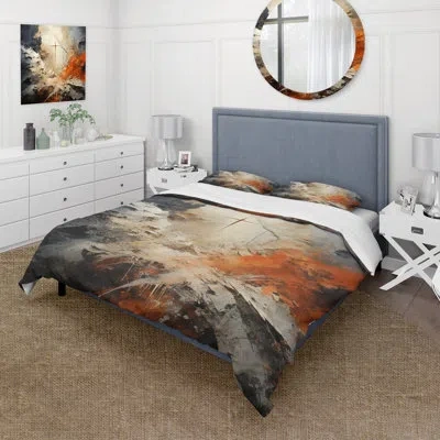 Design Art Minimalism Christianity Cross Dream - Christianity Duvet Cover Set In Orange