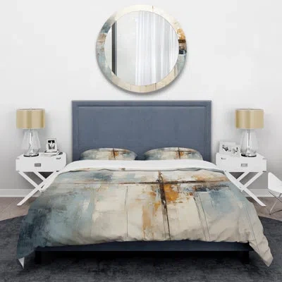 Design Art Minimalism Christianity Cross Dream I - Christianity Duvet Cover Set In Beige