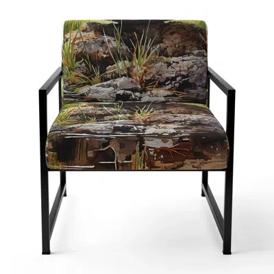 Design Art Minimalism Golf Ball Ii - Upholstered Sports Accent Side Chair In Black