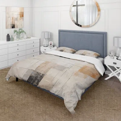 Design Art Minimalism Modern Scandinavian Zen Art - Modern Scandinavian Duvet Cover Set In Gray;beige