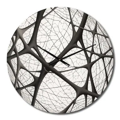 Design Art Minimalist Black And White Ix Metal Wall Clock In Black;white