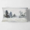 Design Art Minimalistic Forest Landscape And Snow Rectangular Pillow Cover & Insert