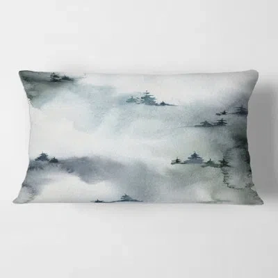 Design Art Minimalistic Forest With Snowy Fir Trees Rectangular Pillow Cover & Insert