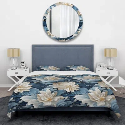 Design Art Misty Whispers Moody Patterns Iii Bedding In Blue;beige