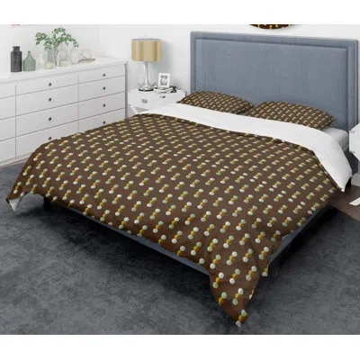 Design Art Mod Dots Mid-century Duvet Cover Set In Black