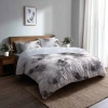 Design Art Modern 6 Pcs Comforter Set - Abstract Quiet Ink Forms Comforter Bedding Set In Black;white