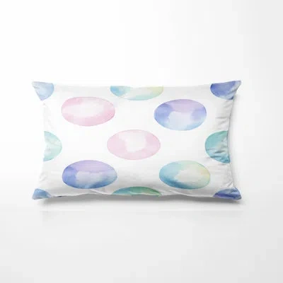 Design Art Modern Accent Pillow - Polka Dots Sweet Circles Printed Throw Pillow In Pink;purple