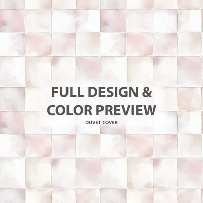 Design Art Modern Bedding Set Of 4 Pcs - Checkered Pink And White Balance Grid Bed Comforter Set In White;pink