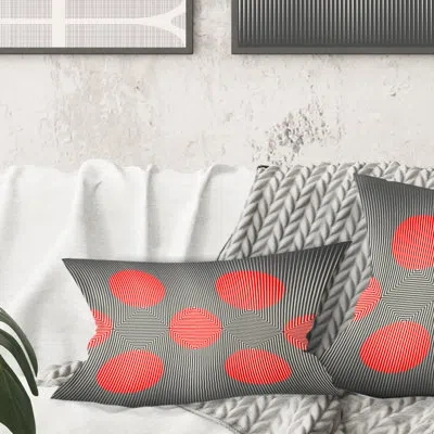 Design Art Modern Circle And Line Geometric Pattern - Mid-century Modern Printed Throw Pillow