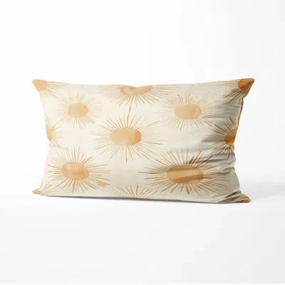 Design Art Modern Decorative Cushion - Yellow Boho Sun Glow Printed Throw Pillow
