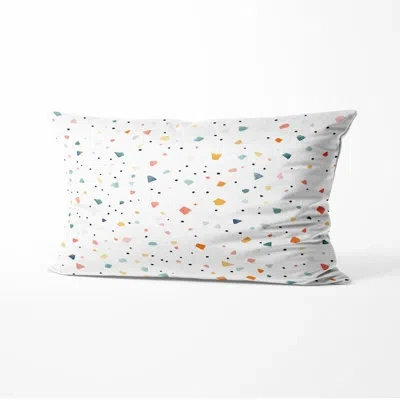 Design Art Modern Decorative Throw Pillow - Geometric Micro Dashes Colorful Printed Cushion In Beige;yellow
