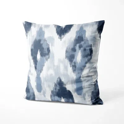 Design Art Modern Decorative Throw Pillow - Scandinavian Grey And White Mist Ikat Printed Cushion
