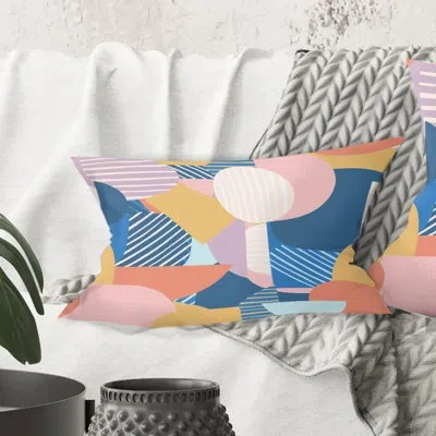 Design Art Modern Geometric Shapes Pattern - Mid-century Modernprinted Throw Pillow