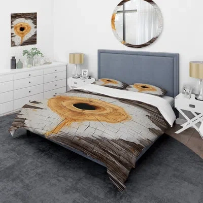 Design Art Modern Gold And White Stone Spiral - Abstract Modern Spiral Duvet Cover Set In White;gold