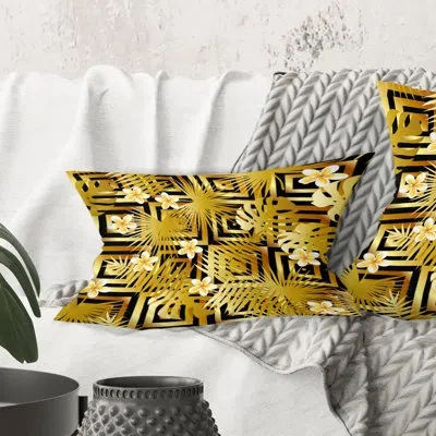 Design Art Modern Gold Luxury Pattern - Mid-century Modern Printed Throw Pillow