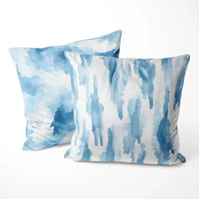 Design Art Modern Throw Cushion - Blue Mist Abstract Decorative Cushion