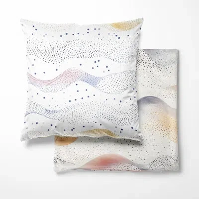 Design Art Modern Throw Cushion - Wave Dot Ocean Dots Decorative Cushion In Pink;blue