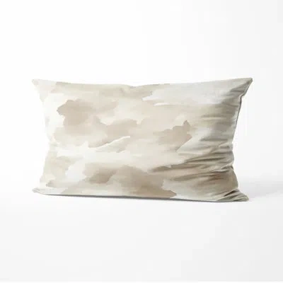 Design Art Modern Throw Pillow - Abstract Beige Mist Printed Cushion