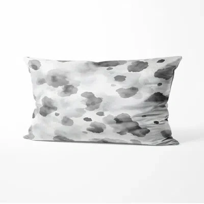 Design Art Modern Throw Pillow - Black Quiet Ink Forms Printed Cushion In Black;white