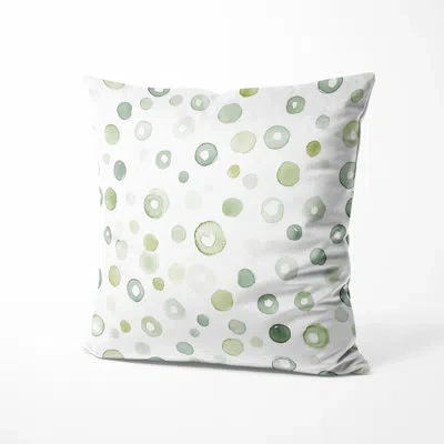 Design Art Modern Throw Pillow - Geometric Shapes Circle Breeze Olive Mist Printed Cushion