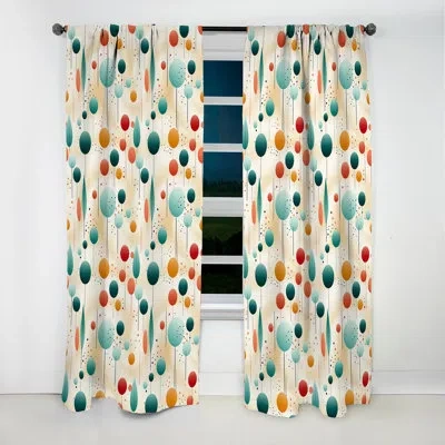 Design Art Modern Zen Iii - Modern Curtain - Velvet Room Darkening - 1 Panel In Multi-color