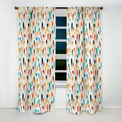 Design Art Modern Zen V - Modern Velvet Curtain - Room Darkening - 1 Panel In Multi-color