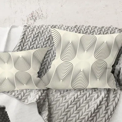 Design Art Monochrome Geometric Pattern X - Mid-century Modernprinted Throw Pillow In Gray;gray