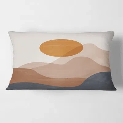 Design Art Moon In Mountains Ii Rectangular Pillow Cover & Insert