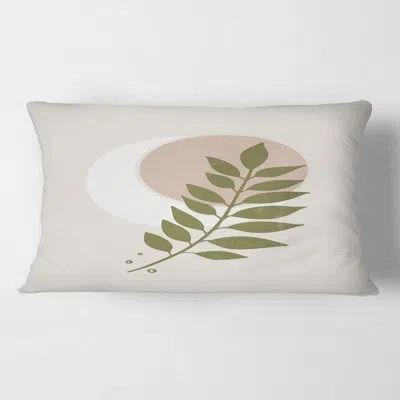 Design Art Moon With Leaf Iv Rectangular Pillow Cover & Insert