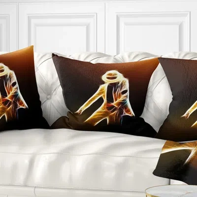 Design Art Moonwalker In Dance Style - Portrait Printed Pillow In Brown