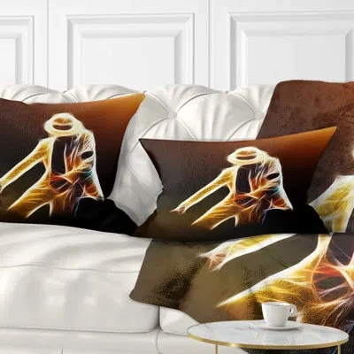 Design Art Moonwalker In Dance Style - Portrait Printed Throw Pillow