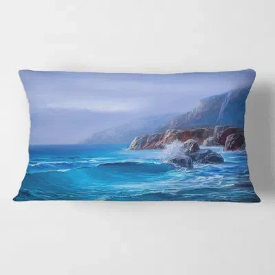 Design Art Morning On Sea Wave Paints On A Canvas Rectangular Pillow Cover & Insert