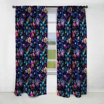 Design Art Moroccan Dreamscape Boho Pattern Ii - Floral Curtain - Blackout Floral Curtain - 1 Panels In Multi-color
