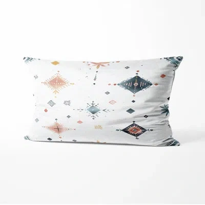 Design Art Moroccan Throw Pillow - Pink Nomad Spirit Printed Cushion In Blue;pink
