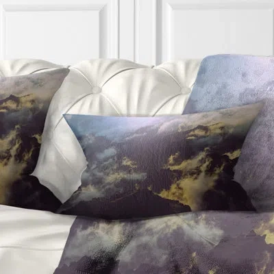 Design Art Mountain Above The Clouds View - Landscape Printed Throw Pillow