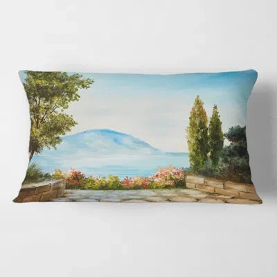 Design Art Mountains View By The Sea Side Rectangular Pillow Cover & Insert
