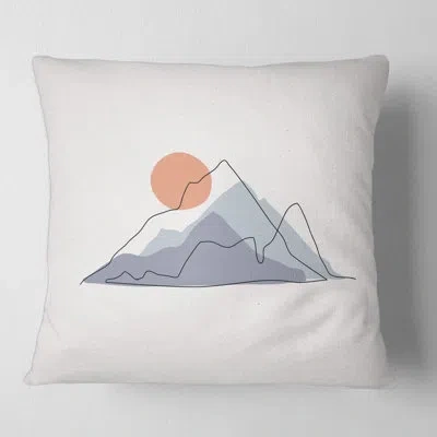 Design Art Mountainscape With Moon Square Pillow Cover & Insert In Blue